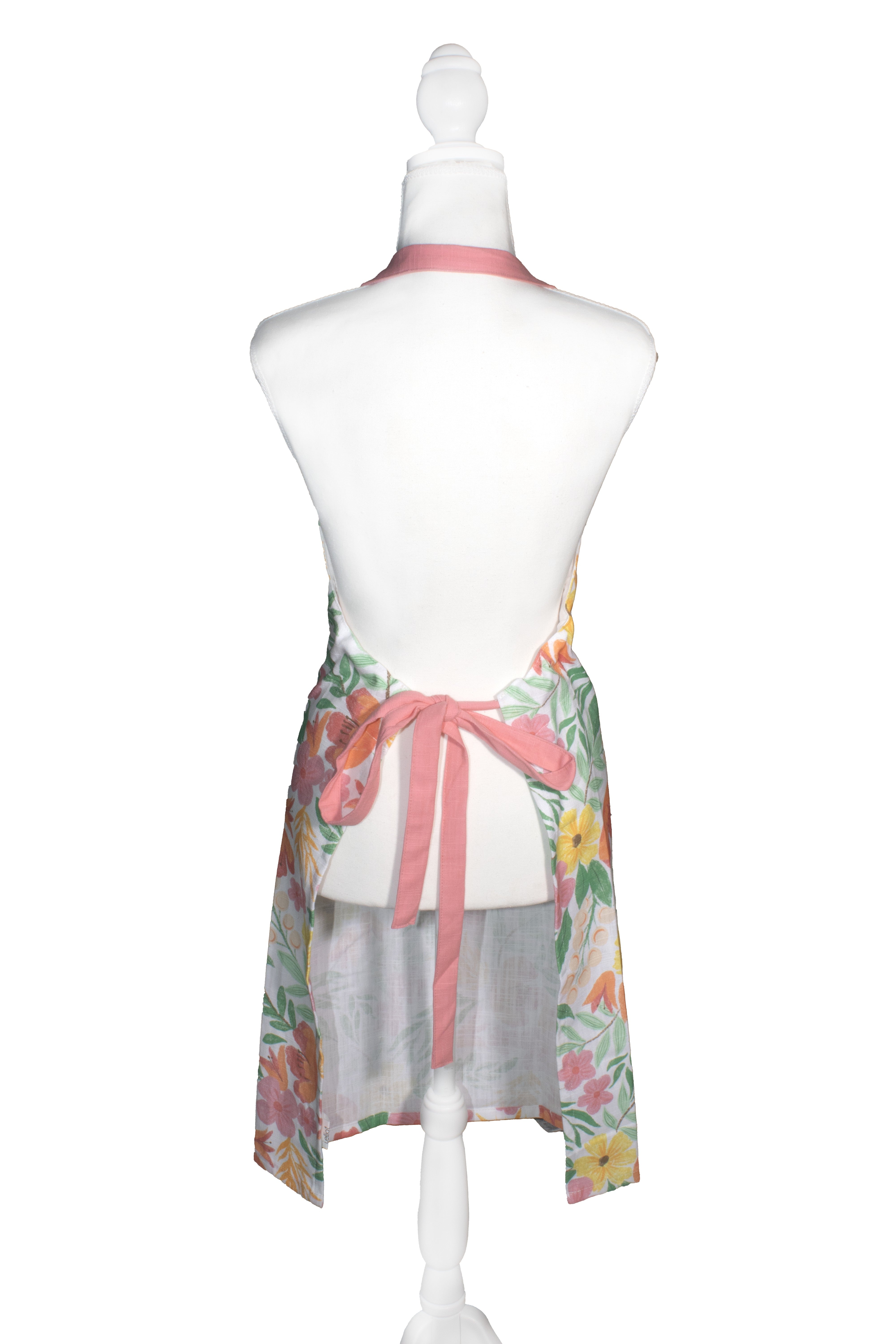 Fleur Darling Apron 83x68x0.05cm Pink & Yellow Floral Multi