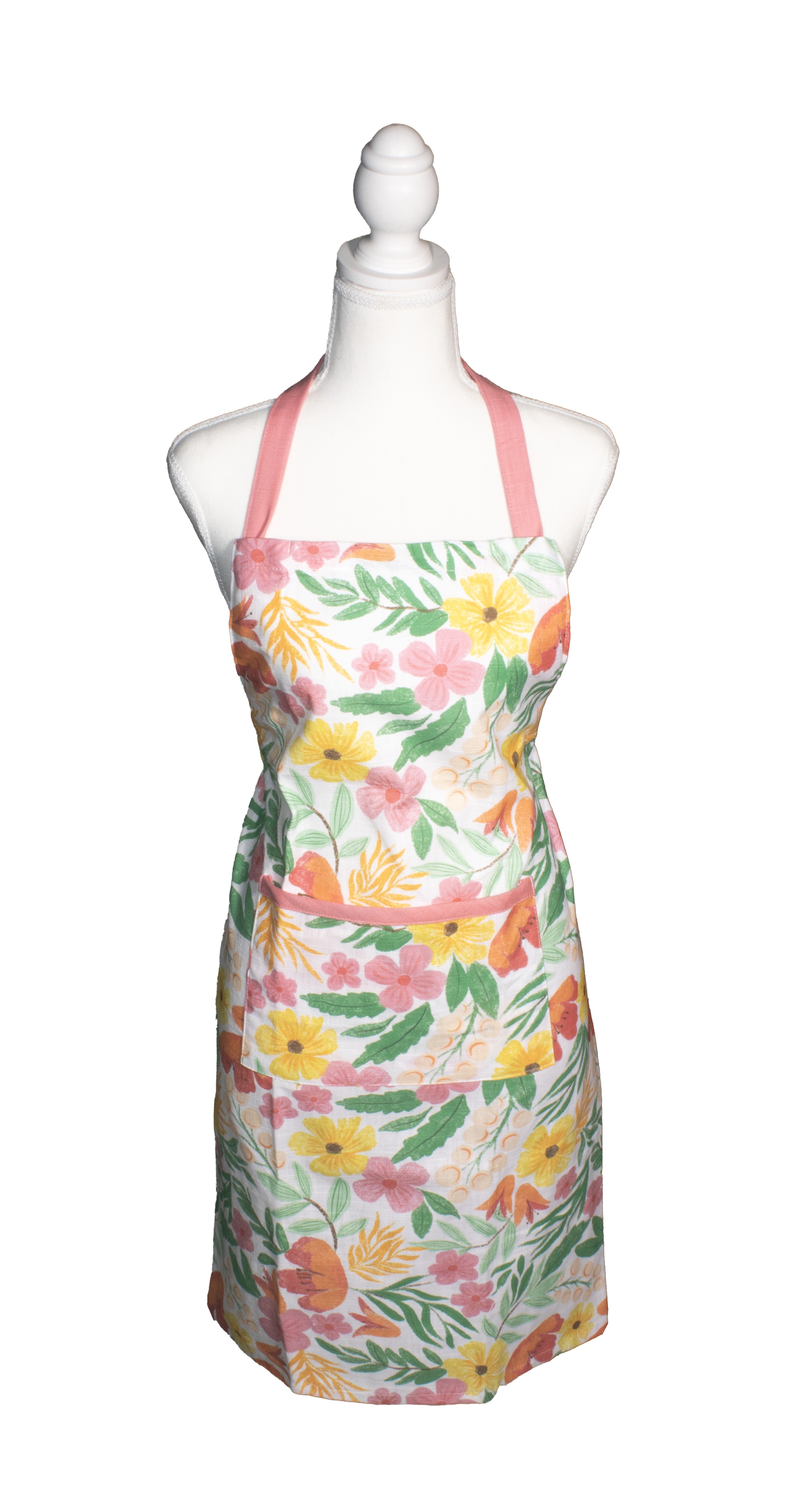 Fleur Darling Apron 83x68x0.05cm Pink & Yellow Floral Multi
