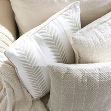 Load image into Gallery viewer, Fern Cushion 50x50cm Grey Beige &amp; Ivory
