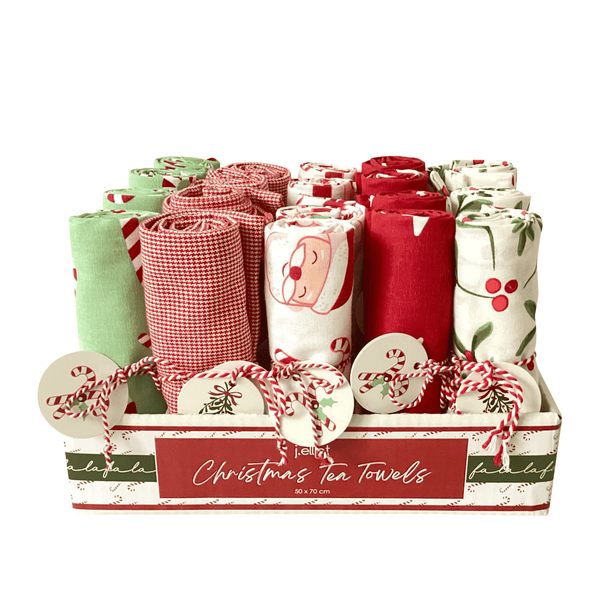 Festive Noel Gift Set of 20 Tea Towel Multi