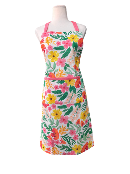 Fleur Darling Apron 83x68x0.05cm Pink & Yellow Floral Multi