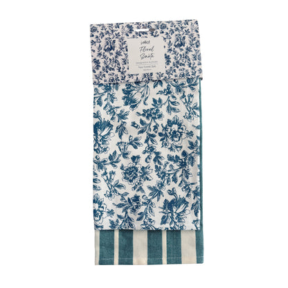 Floral Sonata 2pk Tea Towel Set 50x70cm Blue