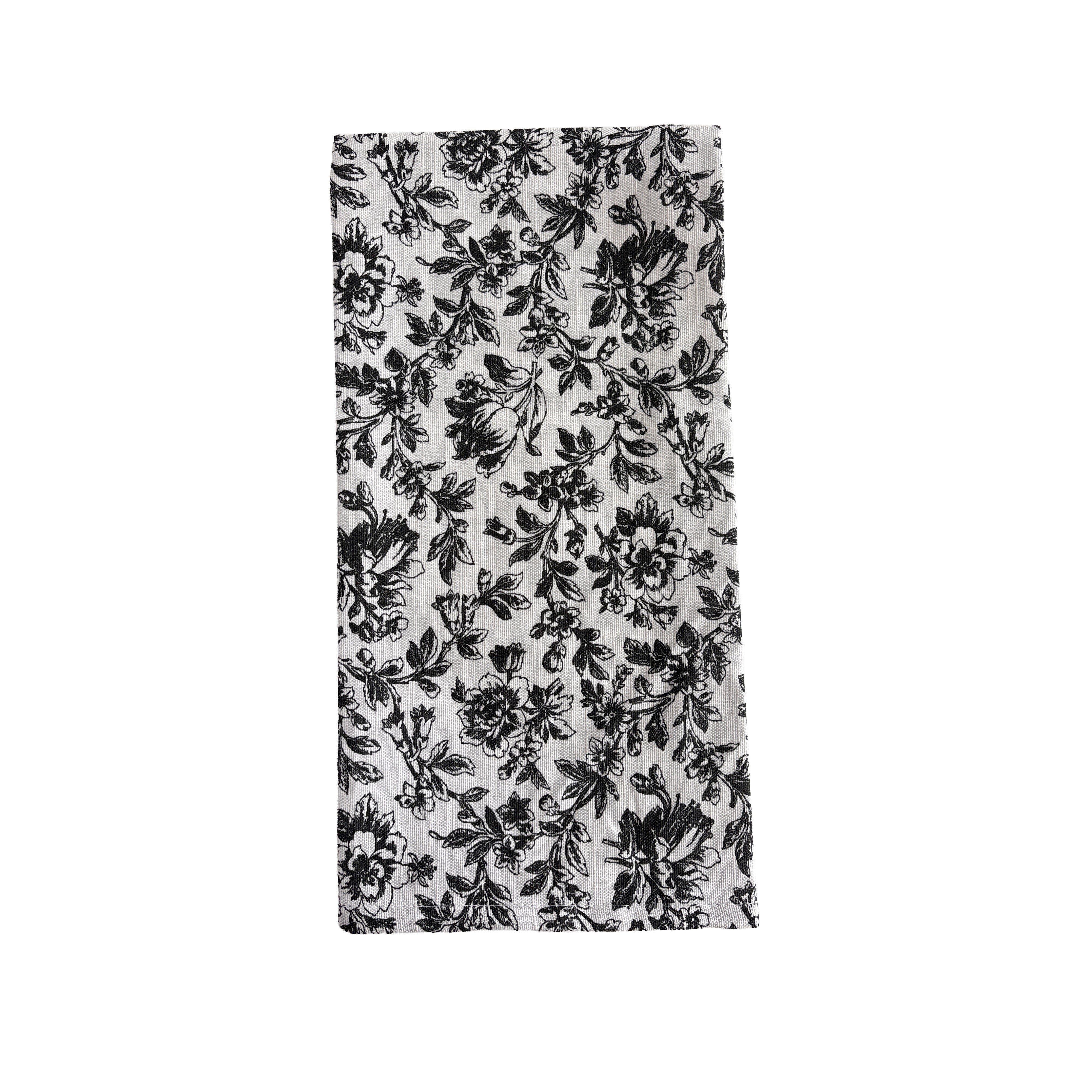 Floral Sonata 2pk Tea Towel Set 50x70cm Charcoal