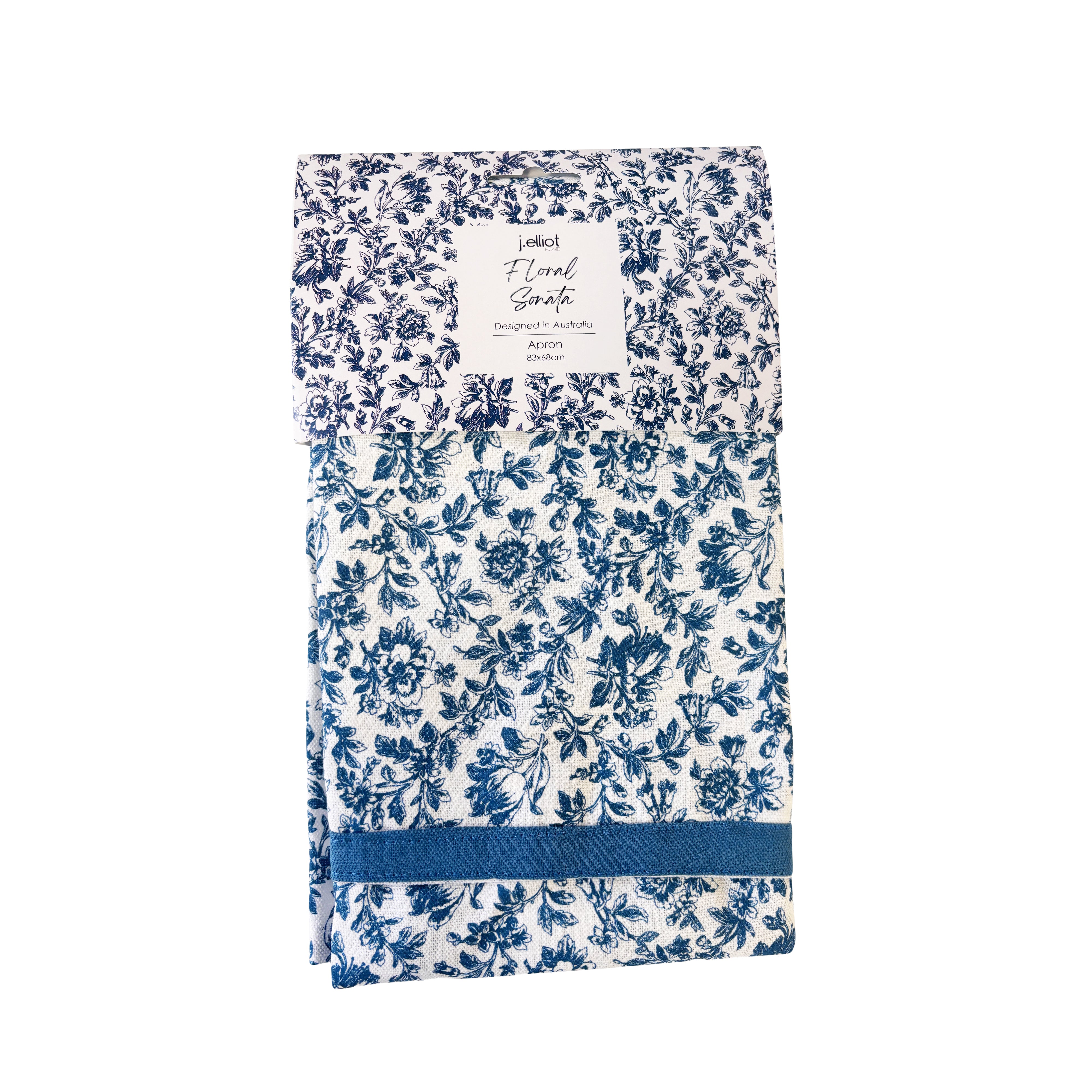 Floral Sonata Apron 83x68cm Blue
