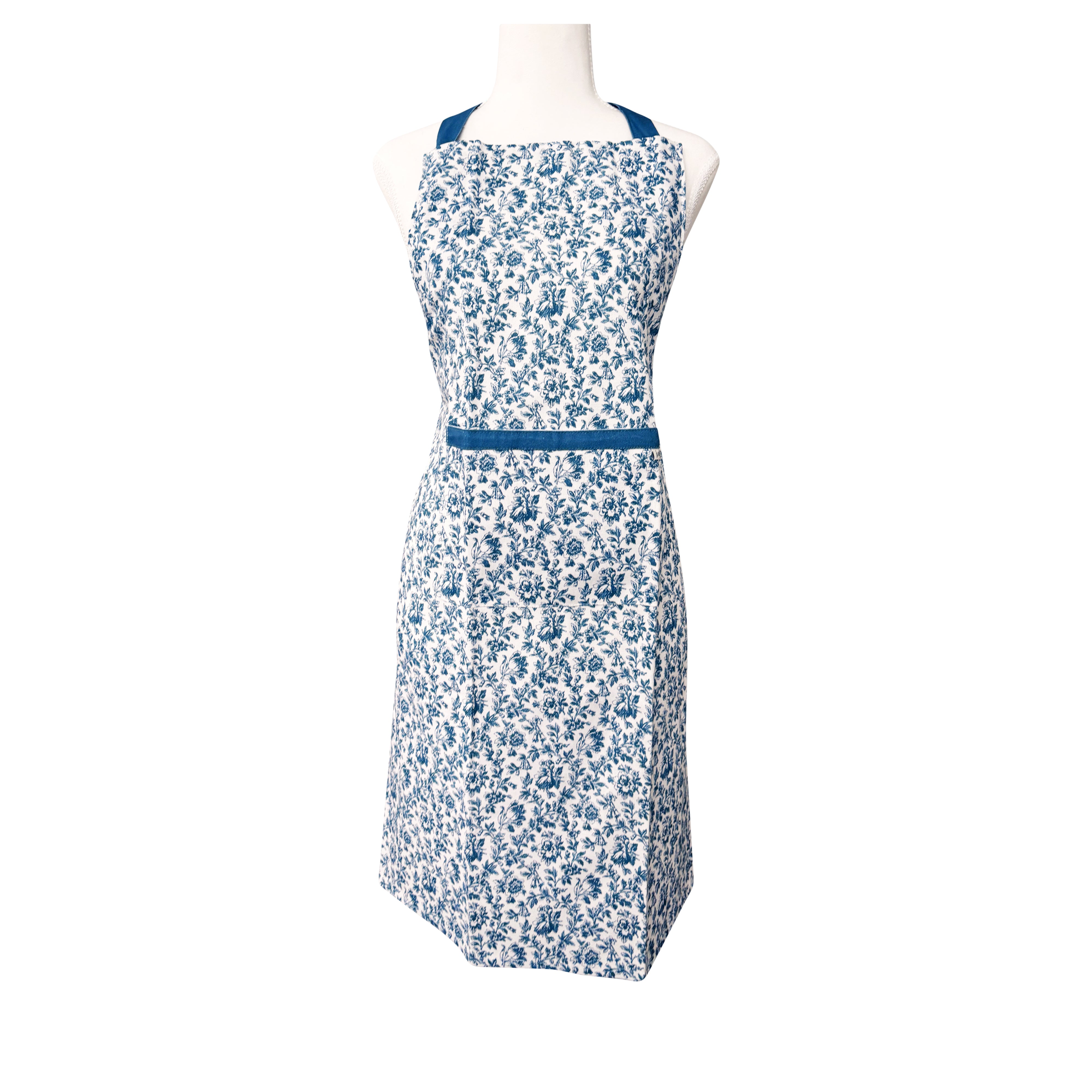 Floral Sonata Apron 83x68cm Blue
