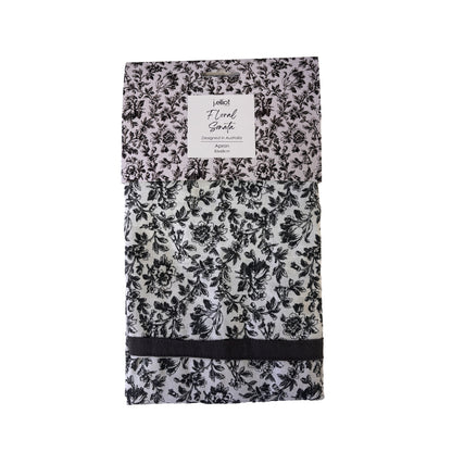 Floral Sonata Apron 83x68cm Charcoal