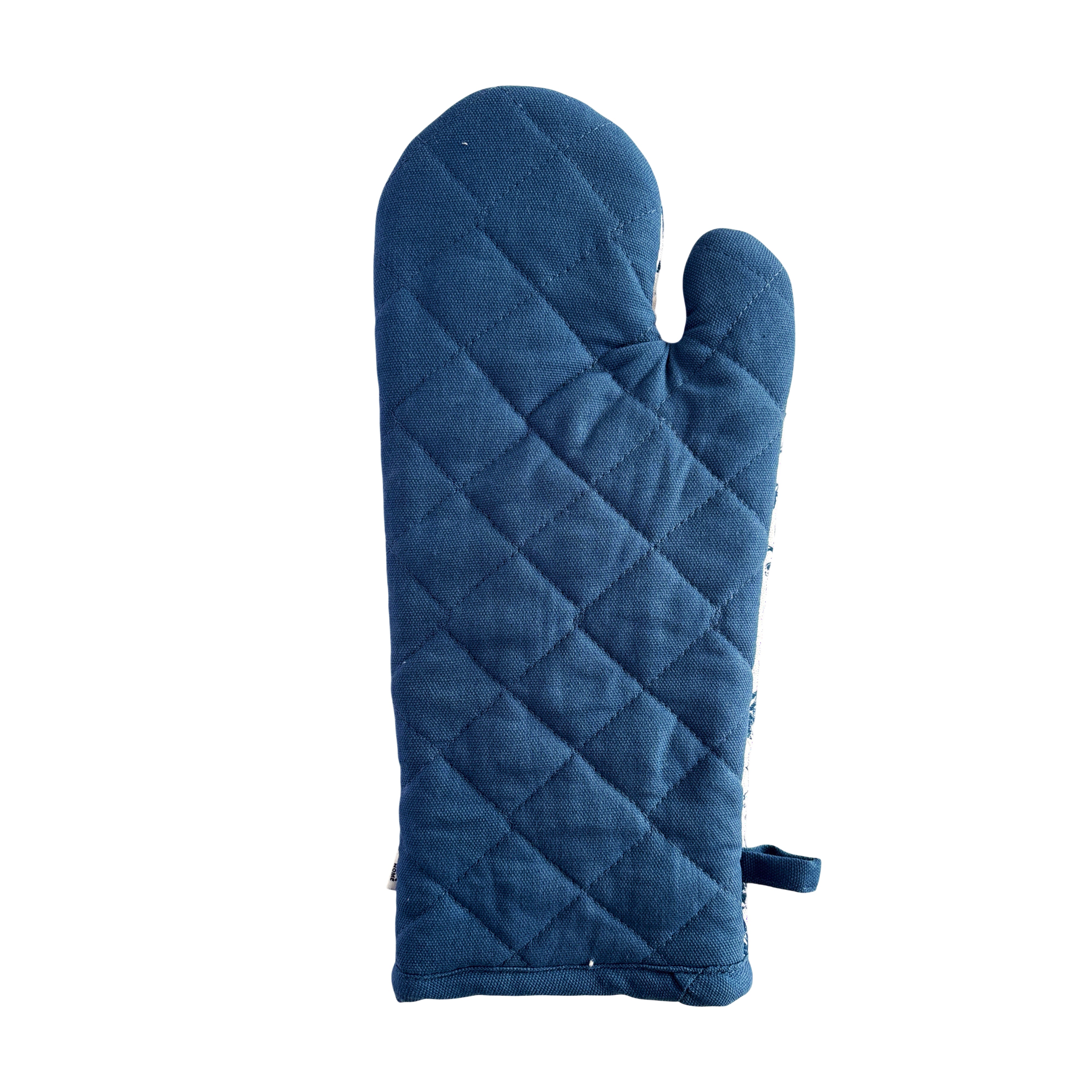 Floral Sonata Oven Mitt 2pk 19x35cm Blue