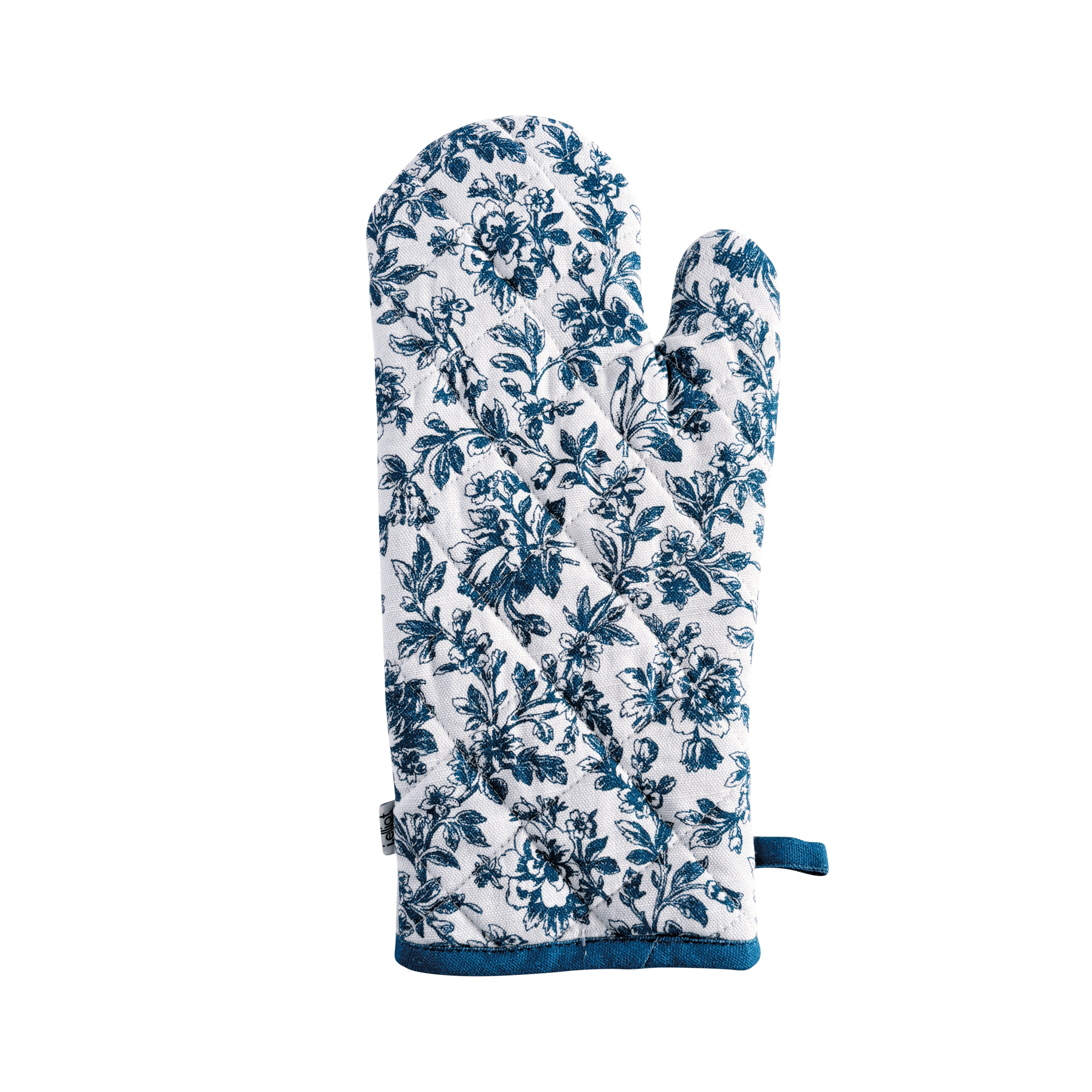 Floral Sonata Oven Mitt 2pk 19x35cm Blue