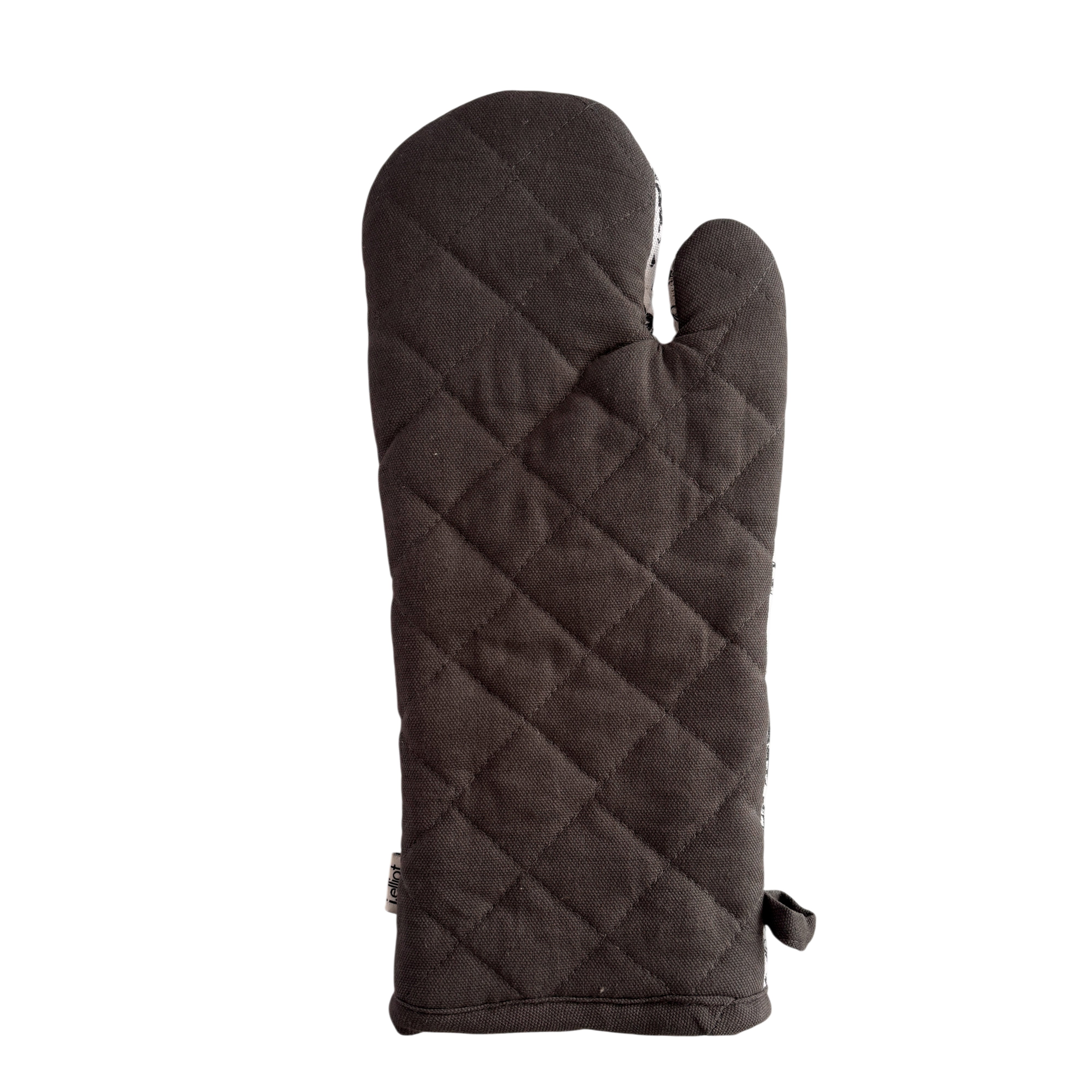 Floral Sonata Oven Mitt 2pk 19x35cm Charcoal