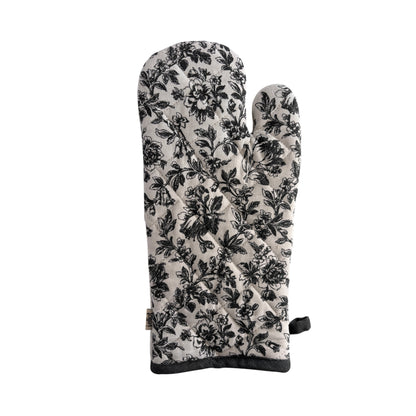 Floral Sonata Oven Mitt 2pk 19x35cm Charcoal