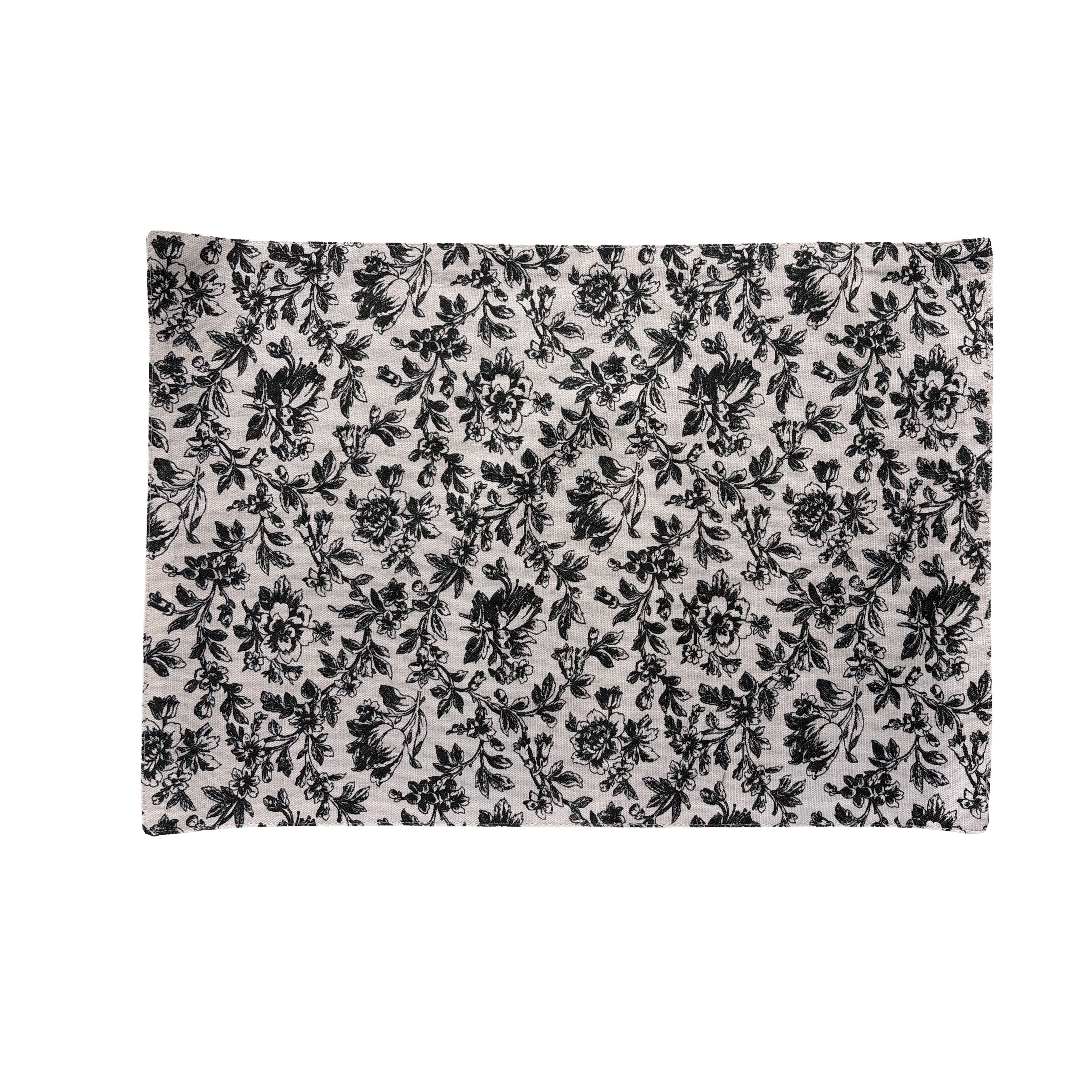 Floral Sonata Reversible Placemats Set of 4 33x48cm Charcoal