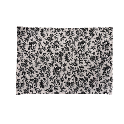 Floral Sonata Reversible Placemats Set of 4 33x48cm Charcoal