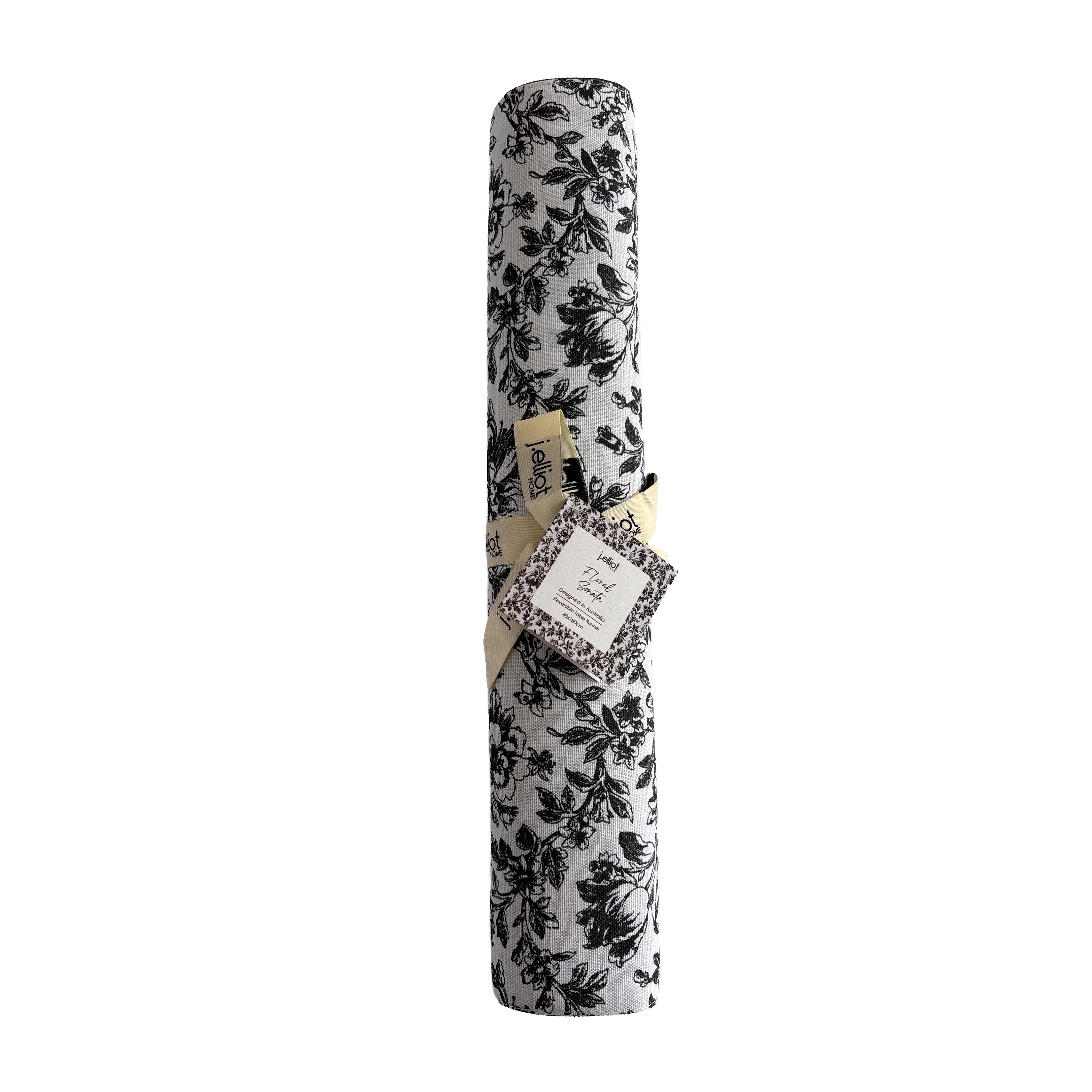 Floral Sonata Reversible Runner 40x180cm Charcoal