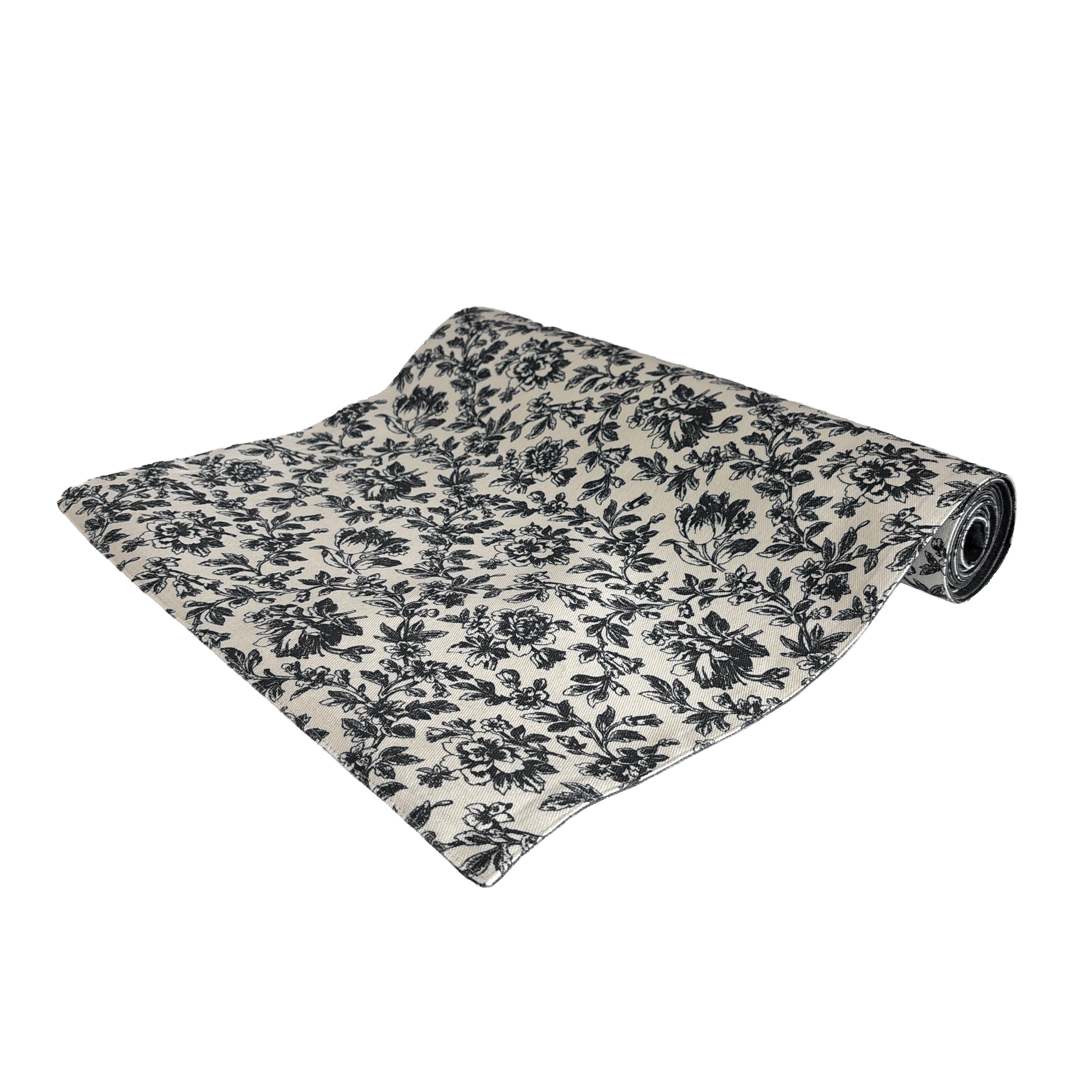 Floral Sonata Reversible Runner 40x180cm Charcoal