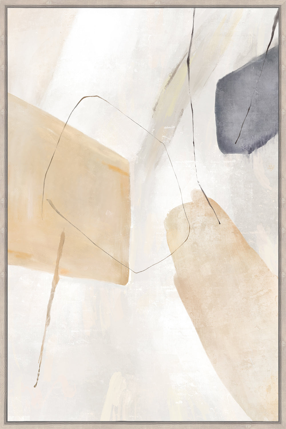 Franz Framed Canvas 60x90x4cm Beige & White Multi