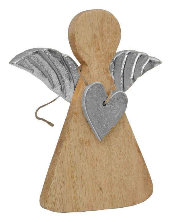 Gaberial Wood and Metal Decor Object 15x3x17cm Silver