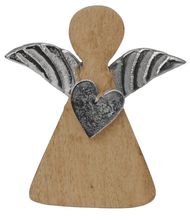 Load image into Gallery viewer, Gaberial Wood and Metal Decor Object 16.5x4x19cm Silver
