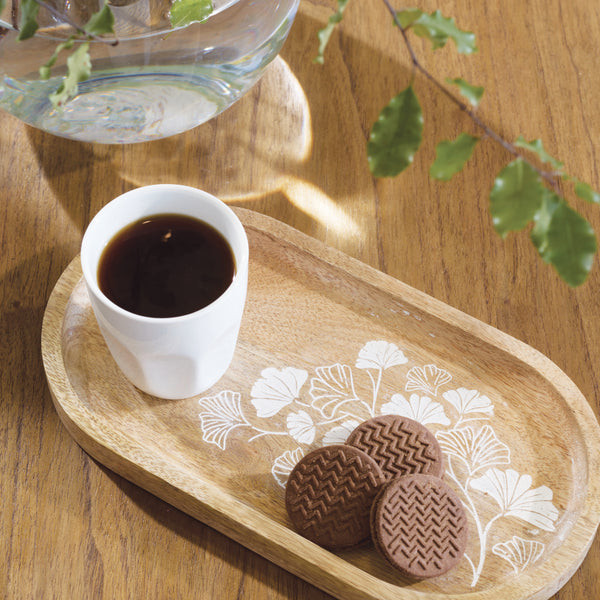 Ginkgo Oval Serving Tray 30x16cm Natural