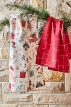 Load image into Gallery viewer, Holiday Hounds Christmas Tea Towel 2pk 50x70x1.5cm Red Multi
