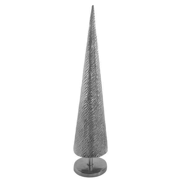 Holly Jolly Deco X-Mas Tree Hammered Large 13x13x57cm Nickel