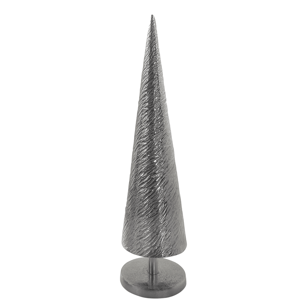 Holly Jolly Deco X-Mas Tree Hammered Medium 12x12x48cm Nickel