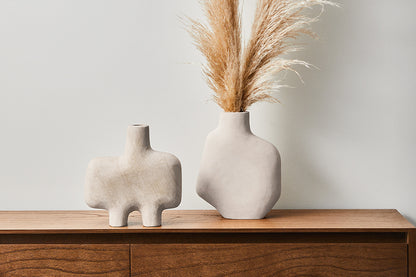 Shay Irregular Vase 23x7.5x23cm Cream