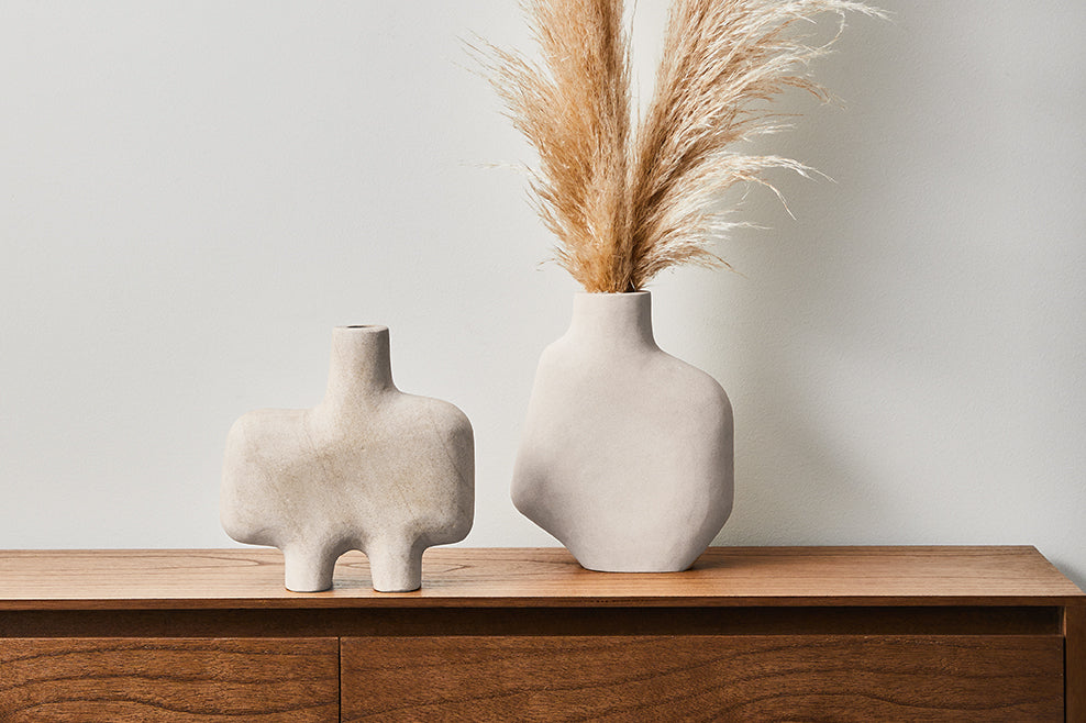 Shay Irregular Vase 23x7.5x23cm Cream