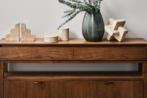 Maria Decorative Jar Wide 12.5x12.5x5cm Travertine Marble