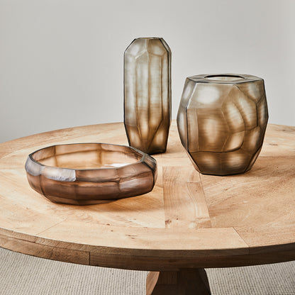 Sebastion Tall Glass Vase 17x42cm Smoke