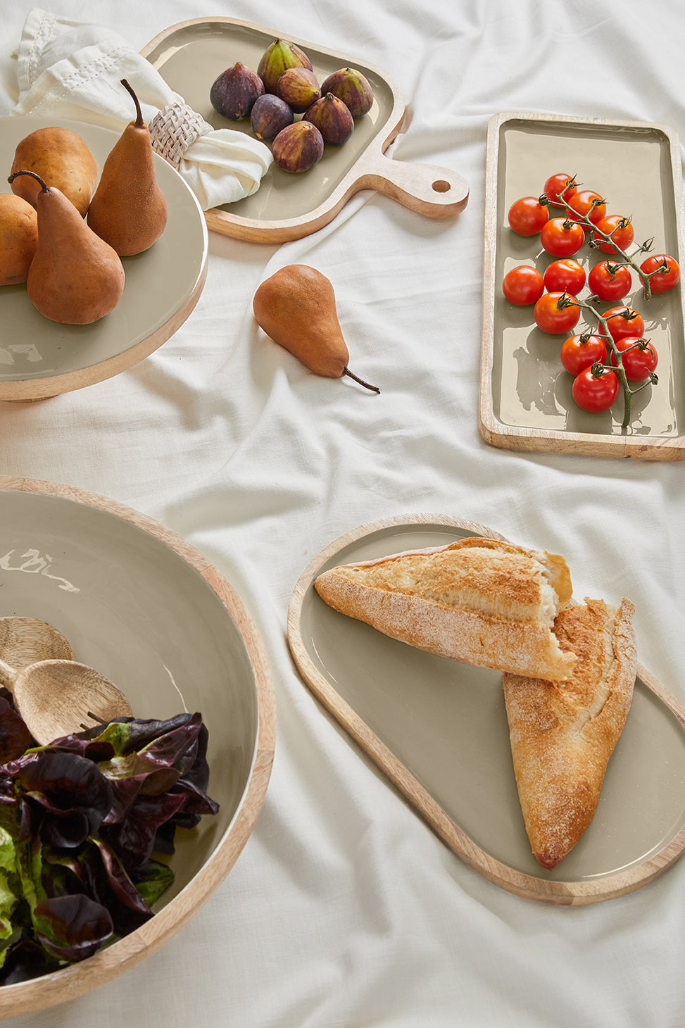 Corinne Oval Serving Tray 35x20x2cm Light Taupe