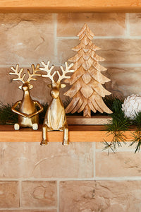 Rudolf Legs Down Metal Decoration Small 8.5x9.5x24.5cm Gold; ETA Early September