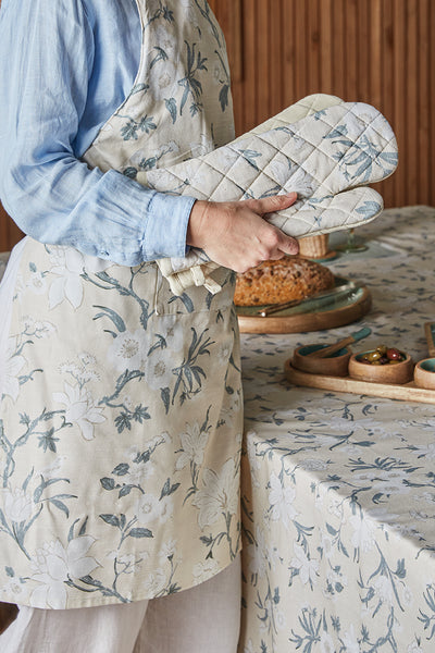 Nordhem Rectangle Tablecloth 150x270x0.2cm Warm Beige Floral; ETA Early October