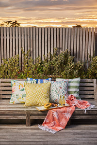 Banksia Outdoor Cushion 50x50x12cm Green & Orange Multi; ETA Early October
