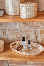 Load image into Gallery viewer, Elodie Pearl Oval Tray with Handles 40x30x4.5cm Natural; ETA Mid Septemeber
