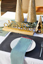 Load image into Gallery viewer, Christmas Stripe Napkins 4pk 45x45cm Green &amp; White Multi; ETA Early September
