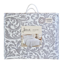Load image into Gallery viewer, Jacquard Coverlet Queen Grey &amp; White; ETA Mid March
