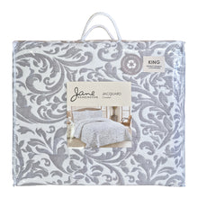 Load image into Gallery viewer, Jacquard Coverlet King Grey &amp; White; ETA Mid March
