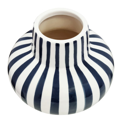 Jaimie Stripe Vase 16.5x16.5x16cm Navy