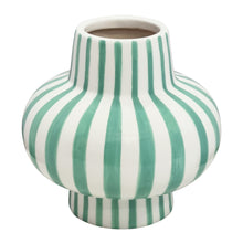 Load image into Gallery viewer, Jaimie Stripe Vase 16.5x16.5x16cm Peppermint
