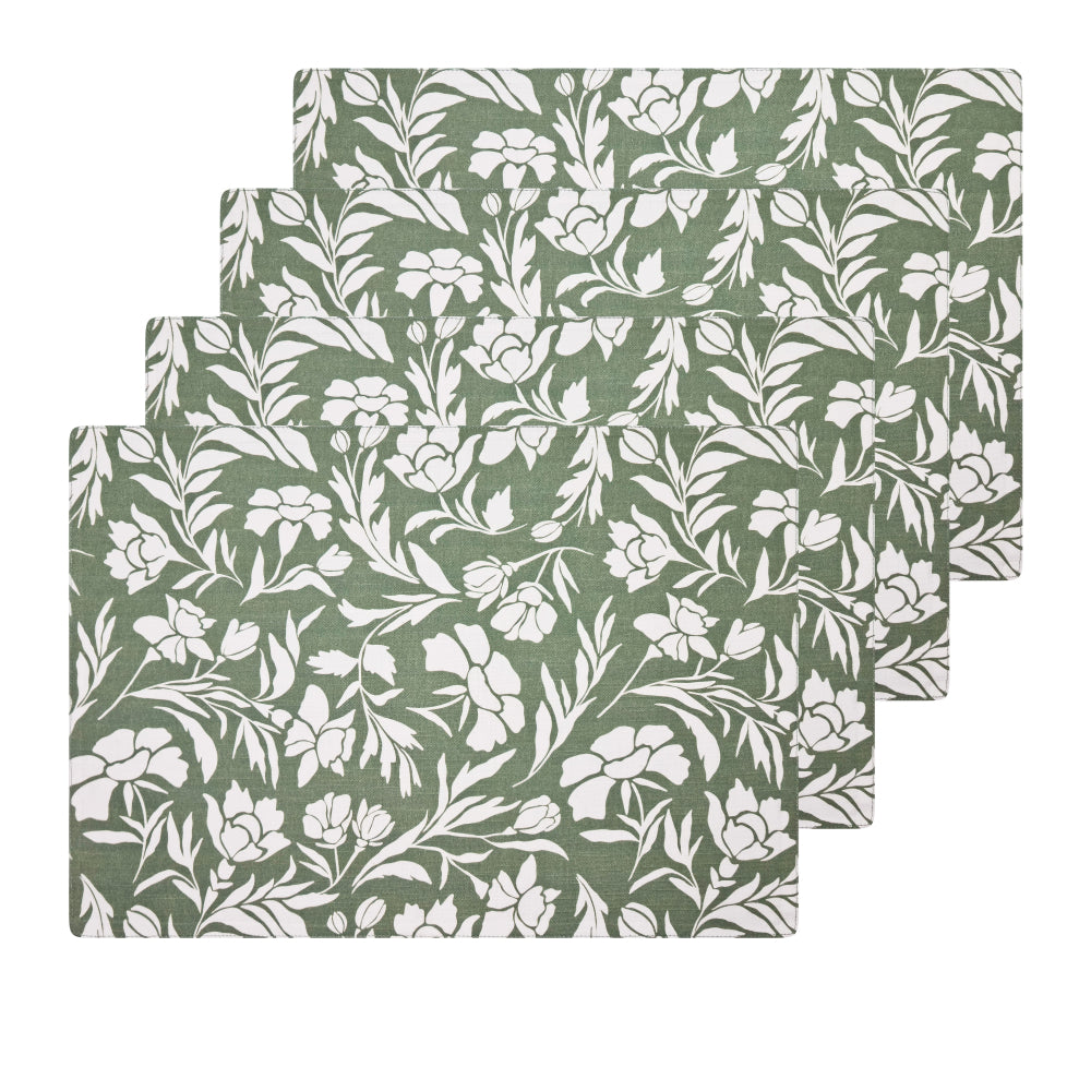 Jasmine Placemat 4pk 33x48cm Forest