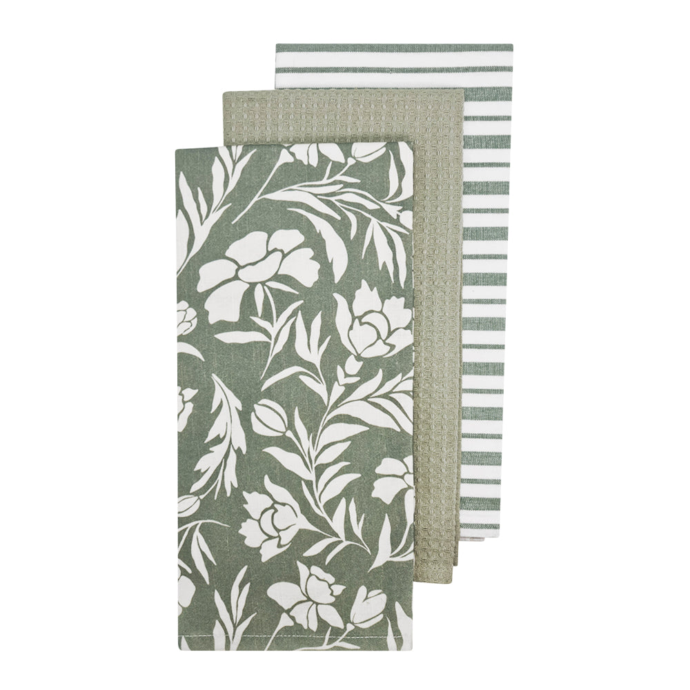 Jasmine Tea Towel 3pk 50x70cm Forest Multi