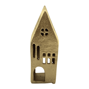 Jolly Holiday House Tall 6x5x17cm Gold