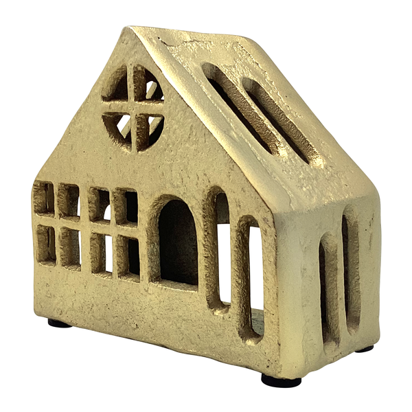 Jolly Holiday House Wide 13x7x12cm Gold