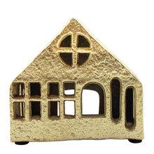 Load image into Gallery viewer, Jolly Holiday House Wide 13x7x12cm Gold
