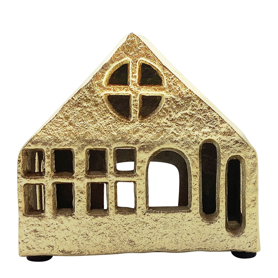 Jolly Holiday House Wide 13x7x12cm Gold