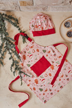 Load image into Gallery viewer, Jolly Kids Christmas Apron &amp; Cap Pink Multi
