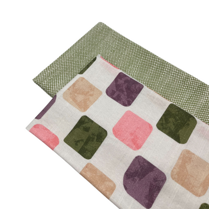 Joya 2 Pack Tea Towels 50x70x0.2cm Pink Cream Multi