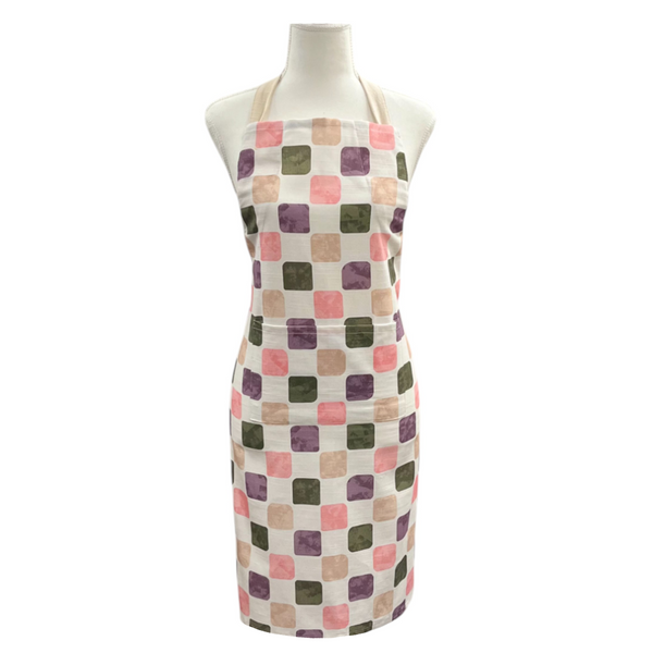 Joya Checkered Apron 83x68x0.2cm Pink Purple Multi; ETA Early October