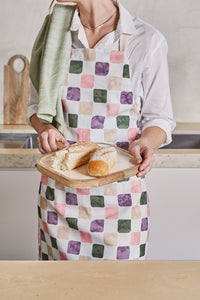 Joya Checkered Apron 83x68x0.2cm Pink Purple Multi; ETA Early October