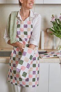 Joya Checkered Apron 83x68x0.2cm Pink Purple Multi; ETA Early October